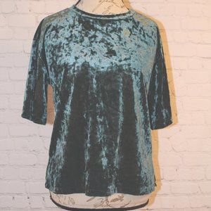 New Green Solid Velvet Top